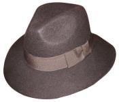  Mens Dress Hat New Mens 100% Wool Fedora Trilby Mobster Hat Brown
