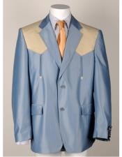  Style#-B6362 Mens Light Blue Two Button Western Blazer
