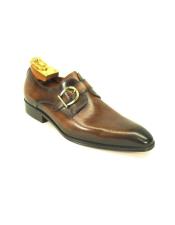  Mens Slip-On Shoes by Carrucci - Side Buckle Chestnut