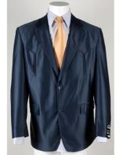 Style#-B6362 Mens Navy Blue Flap Front Pockets  Western Blazer