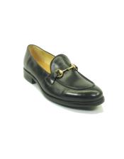  Mens Slip On Leather Stylish Dress Loafer by Carrucci - Black