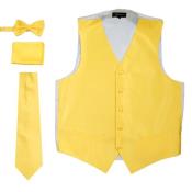  Yellow Big and Tall Dress Tuxedo Four Piece Wedding Vest ~