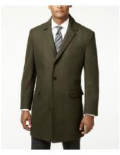  Mens Olive Green Wool Two Button Designer Mens Wool Mens Peacoat Sale