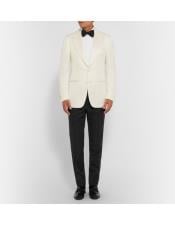  Mens James Bond Outfit Dinner Two Piece Ivory Tuxedo