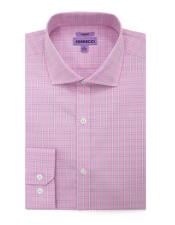  Checked Pattern Pink Mens Dress Gingham Shirt - Checker Pattern - French