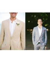  Beach Wedding Attire Suit Menswear Beige/Gray $199