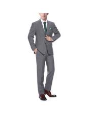  Renoir Suits - Renoir Fashion Mens Dark Grey Flap Two Pockets Slim-Fit