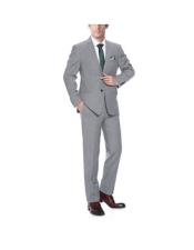  Renoir Suits - Renoir Fashion Mens Light Grey Classic Fit 2-Piece Suit