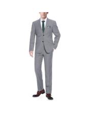 Renoir Suits - Renoir Fashion Mens Grey Two Buttons Wool Slim Fit