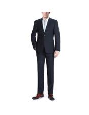 Renoir Suits - Renoir Fashion Mens Black Two Buttons Slim Fit Two