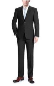  Renoir Suits - Renoir Fashion Mens Black Two Buttons  Classic Fit