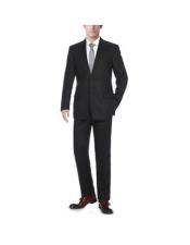  Solid Pattern Black   Classic Fit Linen Suit