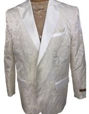  Mens Double Breasted  White ~ Silver Blazer