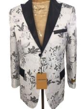  Style#-B6362 Mens White ~ Black Cheap Priced Designer Fashion Dress Casual Blazer