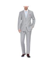  Renoir Suits - Renoir Fashion Verno Mens Grey  Solid Pattern Classic