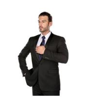  Renoir Suits - Renoir Fashion Verno Mens Black  Shawl Lapel Solid