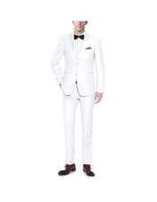  Renoir Suits - Renoir Fashion Verno Mens White  Solid Pattern Slim