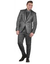  Brand: Falcone Suits Mens Black  Paisley Floral Prom ~ Wedding Suit