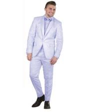  Brand: Falcone Suits Mens Blue Paisley Floral Prom ~ Wedding Suit