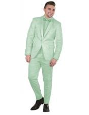  Brand: Falcone Suits Mens Green Paisley Floral Prom ~ Wedding Paisley Floral
