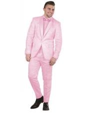  Brand: Falcone Suits Mens Raspberry One Button  Paisley Floral Prom ~