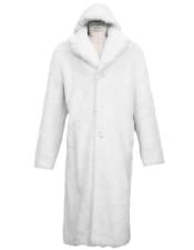  Mens Long Length Faux Fur Coat Full Length Overcoat ~ Long Mens