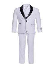  Mens Boys Shawl Lapel White Tuxedo Set Perfect for  wedding 