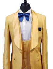  Mens 1 Button Gold Paisley Dinner