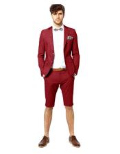  Single Maroon Breasted Suit For Men
