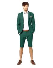 Mens Short Pants Suit Set Mens Green Suit For Men 