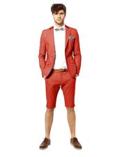  Red Single Breasted Suit For Men