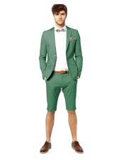  Suit For Men Single Breasted Light Green Two Button