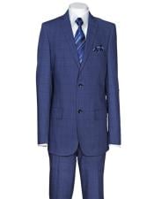  Mens Plaid Window Pane Pattern Cheap Priced Business Suits Clearance Sale Side