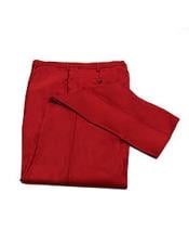  Mens Red Slim Fit Shiny Dress Pants