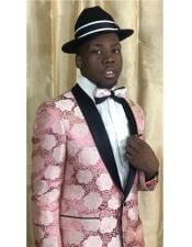  Gold ~ Pink Color paisley Floral Shiny Fashion Blazer Dinner Jacket Paisley Sport Coat Flashy Stage Fancy
