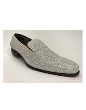  Mens Silver Slip On Style Shoes