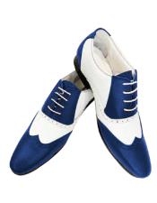  lace up style cushioned insole 4 eyelet lacing premium leather blue wingtip shoes