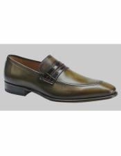  Leather Olive Loafer Shoe