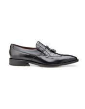 Mens Dress Shoe Bosco in Black Alligator and Italian Calf Wing Tip Style: 4B2