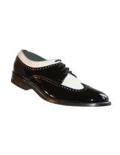  Mens Two Tone Shoes Black and White Stacy Baldwin Shoes