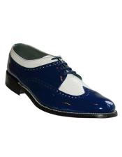 Mens Two Tone Shoes Royal Blue and White Stacy Baldwin Shoes