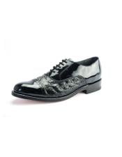  Mens Two Tone Shoes Black Stacy