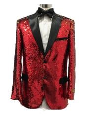  Mens Two Button Red Suit