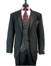 Black 2 Button  Suit