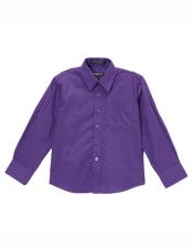  Purple Shirt Button Closure Regular Fit