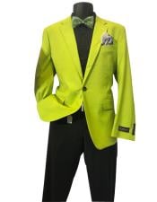  Lime Green Mens Solid Sports Coats