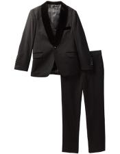  Mens and Boys Black Velvet Collar Kids Sizes Tuxedo Suit Perfect for