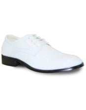  Men Premium Cushion Insole Dress Shoe White Patent - Mens Shiny Shoe