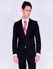  Bertolini Silk & Wool Fabric Suit Black- High End Suits - High