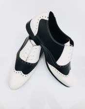  Nardoni Leather Two Toned Wing Tip Oxford Lace up Shoe Black